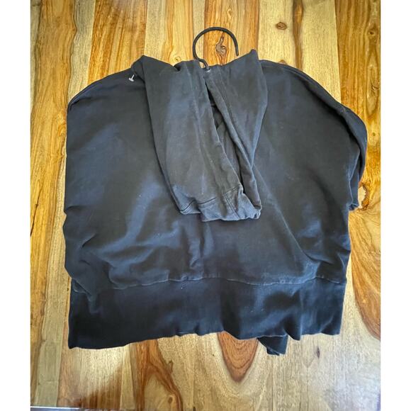 DKNY Medium Long Sleeve Cropped Black Hooded Sweatshirt - Picture 2 of 5